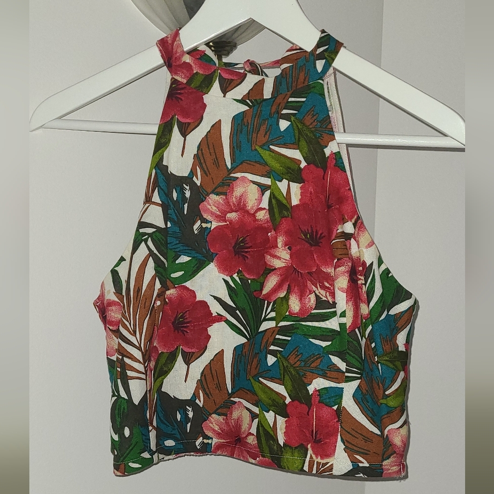 12 rue Colette tropical print top